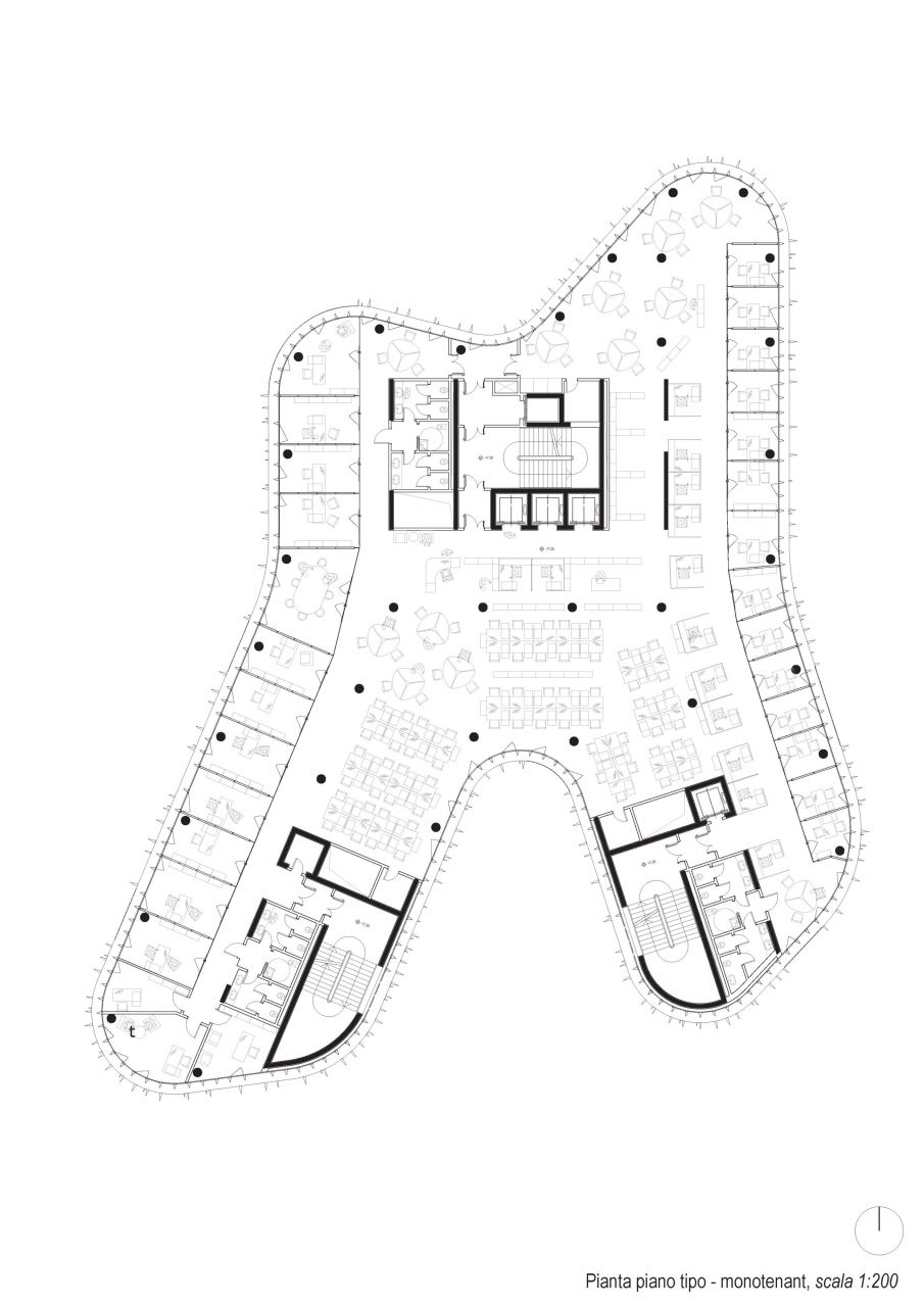 4/7 Standard floor plan: single tenant