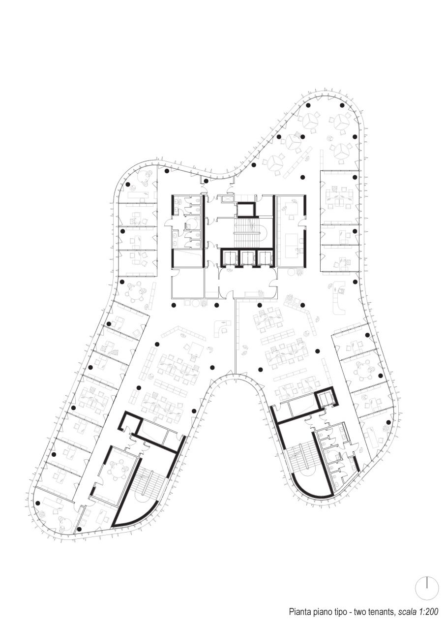 5/7 Standard floor plan: two tenants